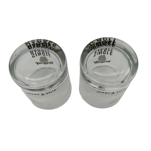 Pair Jim Beam Single Barrel Whiskey Glass Lowball Rocks 3.25" Drink Smart - Picture 4 of 5